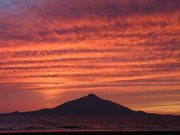 利尻島と９月５日の夕焼け空