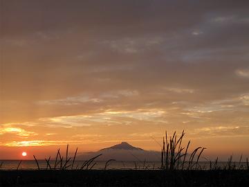 利尻島と９月１７日の夕焼け空