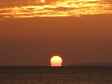 利尻島と９月１７日の夕焼け空