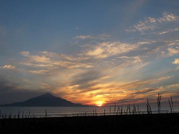 利尻島と７月２１日の夕焼け空