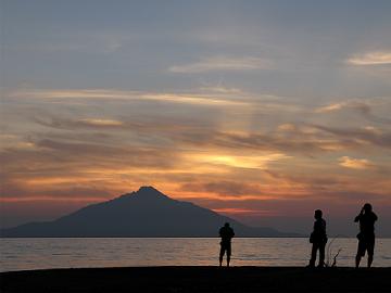 利尻島と８月１０日の夕焼け空