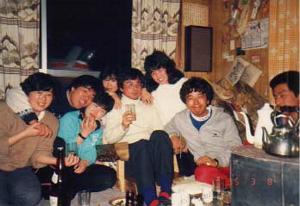 鉄板ストーブとお客さん