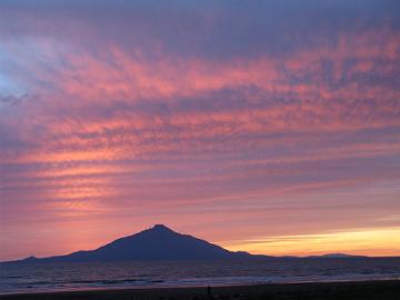 利尻島と９月５日の夕焼け空