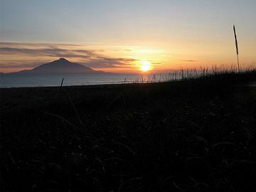 利尻島と６月１６日の夕焼け空