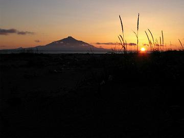 利尻島と６月２２日の夕焼け空